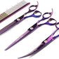 LILYS PET Professional PET Grooming Scissors Kit,Coated Titanium,Sharp and Strong Stainless Steel Blade for Dogs Cats Hair Cutting,3 Pieces of Scissors with a Comb and a Case (7.5 inches, Purple)