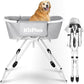 Elevated Dog Bathtub, 5 Height Adjustable Portable Dog Wash Station for Small to Large Pets, Foldable Bathing Tub with Storage & Anti-Slip Design Gray