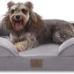 Bedfolks Orthopedic Dog Bed Extra Small, Waterproof Dog Sofa Bed for Small Dogs & Cats, Egg Foam Pet Couch Bed with Removable Washable Cover and Nonslip Bottom, Light Grey