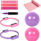 Pilates Ring and Ball Set, Includes 2 Pilates Circles, 2 Balance Balls with Pump, 3 Resistance Bands, and 1 Exercise Band, Home Pilates Equipment for Women, Versatile Fitness Kit