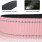 JSXD AirTag Dog Collar, Night Reflective Nylon Dog Collar for Small Medium Large Dogs,Lockable Quick Release Buckle,Padded Breathable Pet Collar with AirTag Holder (Pink, Large)
