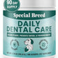 Dog Teeth Cleaning Powder – Natural Dog Dental Powder for Tartar Control, Fresh Breath & Gum Health – Daily Plaque Remover with Zeolite, Brown Algae, Probiotics & Rosemary – 180 Scoops