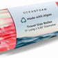 Oceanfoam Ripple Travel Foam Roller (11" x 3.35") Firm Mini Foam Roller for Physical Therapy, Deep Tissue Massage, Back Pain - High Density, Ergonomic Wave Textured - Yoga, Exercise (Red Marbled)