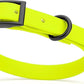 Dogline Biothane Waterproof Dog Collar Strong Coated Nylon Webbing with Black Hardware Odor- Proof for Easy Care Easy to Clean High Performance Fits Small Medium or Large Dogs, Safety Yellow
