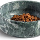 Natural Marble Dog Bowl, 5lbs Non-Slip Cat and Dog Food Bowl Dish, Non-Tipping Weighted Puppy Pet Dish, Durable Food and Water Bowls, Easy to Clean, Holds 4 Cups(Indian Green)
