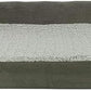 Furhaven Cooling Gel Dog Bed for Large Dogs w/ Removable Bolsters & Washable Cover, For Dogs Up to 95 lbs - Two-Tone Plush Faux Fur & Suede L Shaped Chaise - Dark Sage, Jumbo/XL