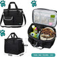 PetAmi Dog Travel Bag - Organizer with Food Container, Bowls & Accessories for Weekend Camping, Cat Diaper Bag (Black, Large)