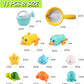 Bath Toys for Babies 6-12+ Months, Wind-up Ducks Bath Toys for Kids Ages 1-3, No Hole Baby Bath Toy Ocean Animal Floating Pool Toys for Toddlers, Water Toys Fishing Net Watering Can