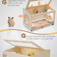 Hamster Cage Large 32 inch Guinea Pig Cages Hamster Cages Enclosure and Habitats Mice Rat Cage with Platform Openable Top Acrylic Sheets Wooden Chewproof Small Animal Cage for Hedgehog Mouse Gerbil