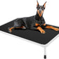 Veehoo Chew Proof Elevated Dog Bed - Cooling Raised Pet Cot - Silver Aluminum Frame and Durable Textilene Mesh Fabric, Unique Designed No-Slip Feet for Indoor or Outdoor Use, Black, X-Large, CWC2003