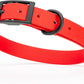 Dogline Biothane Waterproof Dog Collar Strong Coated Nylon Webbing with Black Hardware Odor- Proof for Easy Care Easy to Clean High Performance Fits Small Medium or Large Dogs, Cherry Red