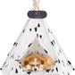 Pet Teepee Tent for Dogs & Cats Dog Bed with Thick Cushion Puppies Play House Removable and Washable
