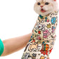 Cat Grooming Wrap – Self-Adherent Anti-Scratch Swaddle Restraint Bag for Nail Cutting, Medication, Multifunctional Care - Calm Cozy Burrito Papoose Pet Magic Blanket (31.5*31.5inches within 22lbs)