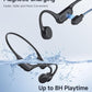 PSIER Bone Conduction Headphones IPX8 Waterproof Swimming Headphones Open Ear Headphones with MP3 Mode 32GB Memory Up to 8 Hours Playtime Bluetooth 5.4 Ear Buds Secure Fit for Running and Fitness