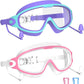 Swim Goggles for Kids 3-15 with Earplugs Large Frame Anti-Fog/UV Swimming Goggles for Boys Girls Toddler 2PCS
