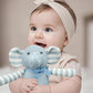100% Organic Cotton Baby Elephant Stuffed Animal 7.1" | Blue Soft Toy for Newborn