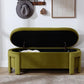 Kmax 50" Storage Ottoman Bench Modern Velvet Entryway Bench Comfy Upholstered End of Bed Bench for Hallway Entrance Bedroom Corner, Olive Green