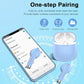 Wireless Earbuds, Bluetooth 5.4 Headphones in Ear with Noise Cancelling Mic, Bluetooth Earbuds Stereo Bass, IP7 Waterproof Sports Earphones, 32H Playtime USB C Charging Buds Light Blue for Android iOS