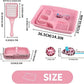 PAWISE Cat Litter Box Set, Small Kitten Starter Kit, Includes Litter Box, Litter Scoop, Double Dish Feeding Bowl, Cat Mouse Toy, Kitty Ball Toy, Pink