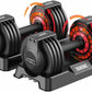 SKOK 25/55 lbs Pair Adjustable Dumbbells Set, Adjustable Weights Dumbbells Set for Men and Women with Anti-Slip Fast Adjust Weight by Turning Handle,Black Dumbbell with Tray