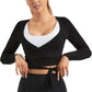 Women Tie Front Shrug Long Sleeve Bolero Cardigan Lightweight Casual Tops