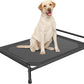Raised Dog Bed, Outdoor Dog Bed for Dogs, Cooling Elevated Pet Cot, Durable and Sturdy Pet Bed, Waterproof Mesh Cover Raised Metal Frame, Non Slip, Black