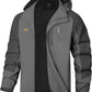 TEZO Mens Rain Jacket Waterproof with Hooded Hiking Coat Lightweight Windbreaker