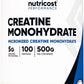 Nutricost Creatine Monohydrate Micronized Powder 500G, 5000mg Per Serv (5g) - 100 Servings, 17.9 Oz