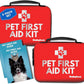 Dog First Aid Kit 2-Pack – Vet-Approved Pet First Aid Supplies for Dogs & Cats in Emergencies – Pet First Aid Guide, Tick Remover, Slip Leash & Medical Essentials for Home, Camping, Car, Travel