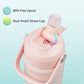 Insulated Water Bottle with Straw Lid,12 oz Stainless Steel Vacuum Metal Bottle with Silicone Handle,Pearl