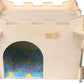 YKD Castle Chinchilla House - Small Animal Hideout for Chinchilla Guinea Pig Hedgehog, or Rat - Ventilated Wooden Guinea Pig Hut Habitat with Multiple Doors (Medium)