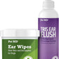 Pet MD Dog Ear Cleaning Wipes with Aloe and Eucalyptus + Veterinary Tris Flush Cat & Dog Ear Cleaner
