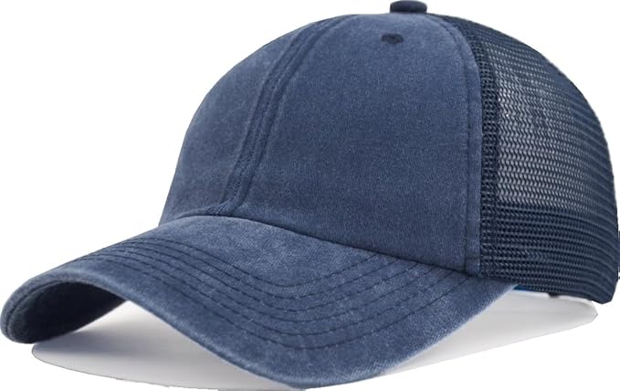Comfy Vintage Trucker Baseball Hat- M/L/XL/XXL Women Men Unstructured Washed Dad Cap | Snapback | Soft Crown | Soft Mesh