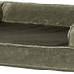 FurHaven Soft, Orthopedic Foam Sofa Dog Bed with Washable & Removable Cover - Faux Fur/Velvet - Dark Sage, Dogs Up to 35 lbs - Medium