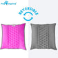 Paw Inspired Snuggle Bunny Bolster Bed for Rabbits, Cats, Dogs and Other Small Pets, Reversible Fleece Flop Bedding with Padded Sides (Gray/Pink)