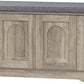 DINZI LVJ Shoe Bench, Entryway Storage Bench with Doors, Cushion, 2-Tier Shoe Rack with 8-Cubby, 47.2”L x 13.8”W Shoe Organizer Cabinet, Adjustable Shelf, Living Room, Bedroom, Gray Wash