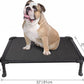 Veehoo Chew Proof Elevated Dog Bed - Cooling Raised Pet Cot - Rustless Aluminum Frame and Durable Textilene Mesh, Unique Designed No-Slip Feet for Indoor or Outdoor Use, Black, Medium, CWC2002
