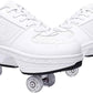 Double-Row Deform Wheel Automatic Walking Shoes Invisible Deformation Roller Skate 2 in 1 Removable Pulley Skates Skating Parkour