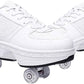 Double-Row Deform Wheel Automatic Walking Shoes Invisible Deformation Roller Skate 2 in 1 Removable Pulley Skates Skating Parkour