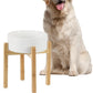 Ceramic Elevated Dog Bowl Set - Large Breed Dog Food and Water Bowl, Weighted Dishes (8.2'', 60OZ, White)