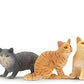 Toymany 8PCS Grey & Orange Cat Figurines Set, Realistic Cat Figures Kitten Toys, Cat Cake Toppers Easter Eggs Birthday Gift for Kids Children