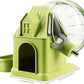 4 in 1 Silent Large Hamster Wheel Multifunctional Hamster Running Wheel Quite Running Spinner Wheel Accessories with Food Bowl Water Bottle for Hamsters Dwarf Gerbil (Green)