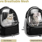 Cat Backpack Carrier, Breathable Cat Carrier Large Space Bubble Pet Backpack for Kitty Small Dog up to 12lbs, Transparent & Foldable Pet Carrier for Travel Hiking (Black