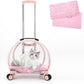 Transparent & Fully Breathable Hard cat Carrier with Rolling Wheels for Dogs, Cats, Multiple Carrying Options, Perfect for Traveling/Taking a Walk