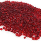 Lustering Decorative Round Glass Beads, Glass Marbles & Pebbles for Fire Pit Crafts, Resin Art & Vase Filler, Fish Tank & Aquarium Decoration, 3-6mm, 1-Pound (Red)