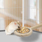 KATUMO Bird Perch Bird Feeding Cup Parrot Wood Perch Stand Toy Bird Cage Accessory for Parakeet Lovebird Conure Budgie Canary Finch Small Parrots