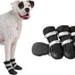 Spark Paws Dog Shoes, Waterproof Dog Boots for Medium to Large Dogs, Non Slip, Breathable Dog Booties and Paw Protectors - 4PCS Doggie Hiking Boots with Reflective Straps - Black, Size 5