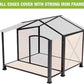 Dog House Outdoor & Indoor Unique All-Around Iron Frame Dog Kennel for Winter with Raised Feet for Small & Medium & Large Dogs,Weatherproof Roof (41.6 “L×41.4”W×34.1“H)