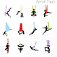 5.5 Yards Aerial Silks Yoga Swing Set - Aerial Yoga Hammock Kit Anti-Gravity Flying for Fitness, Low/Non Stretch Nylon Tricot Fabric Hardware Included for Dance