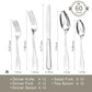 HIKAA Premium Silverware Set, Stainless Steel Flatware Set with Wide-Based Handles for Comfort & Durability, Forks & Spoons Cutlery Silverware Set (60PCS)
